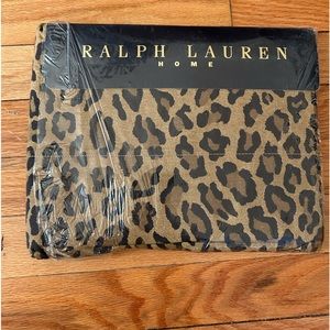 NEW Vintage Ralph Lauren Aragon Leopard Print Twin Flat Sheet